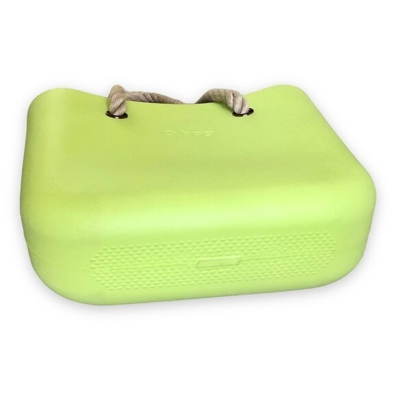 O bag obag Fullspot Lime Green with Natural Long Rope Handles Classic Bag - Picture 5 of 11